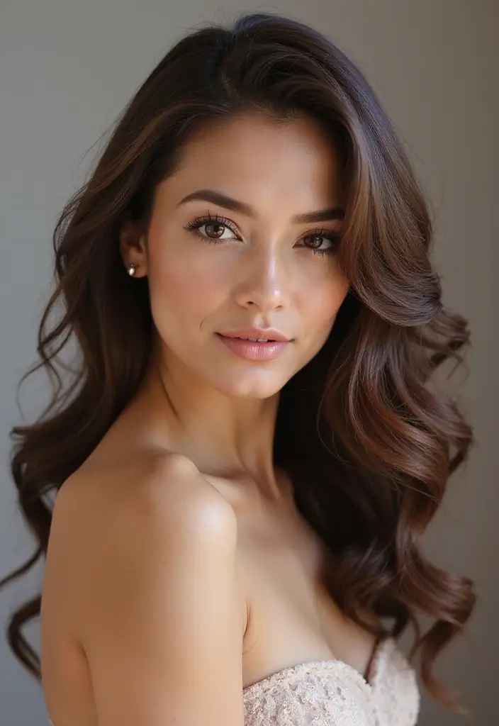 31 Haircut Thick Hair Styles to Manage Volume - 20. Side-Swept Curls