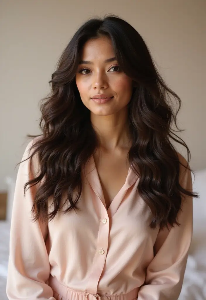 31 Haircut Thick Hair Styles to Manage Volume - 21. Long Curly Layers