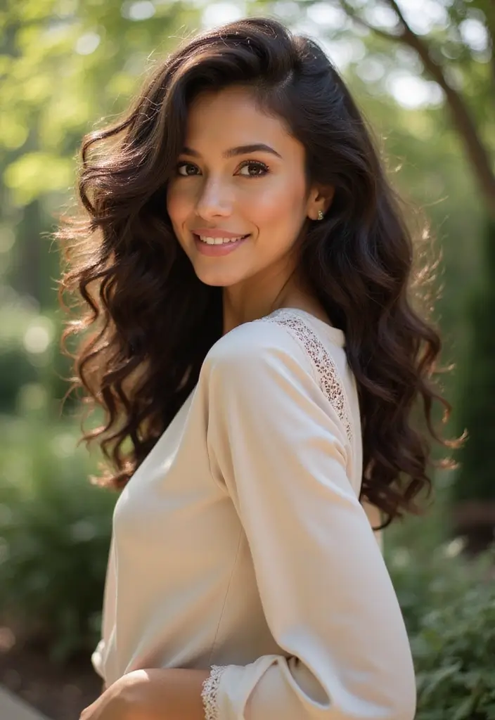 31 Haircut Thick Hair Styles to Manage Volume - 25. Curls with a Deep Side Part