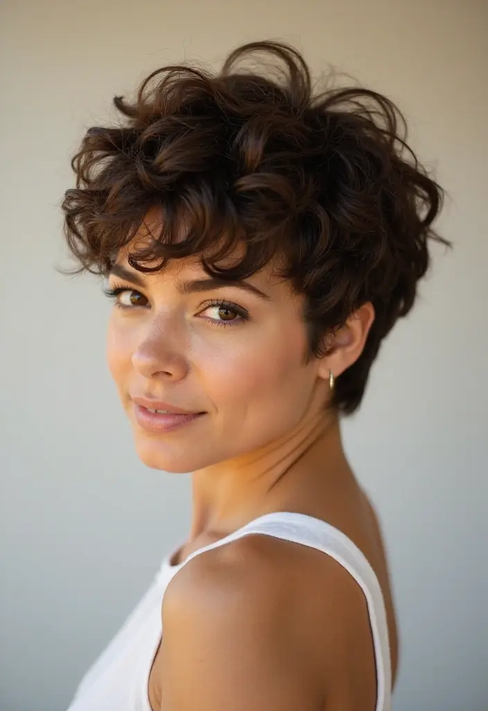 31 Haircut Thick Hair Styles to Manage Volume - 6. Textured Pixie Cut