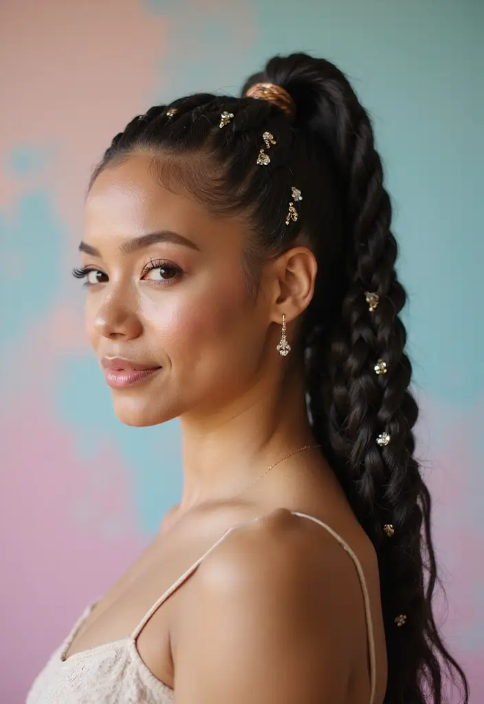 31 Hairstyles Natural Hair Styles to Try Today - 16. Braided Ponytail