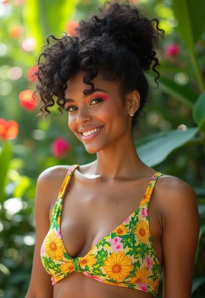 31 Hairstyles Natural Hair Styles to Try Today - 9. Pineapple Updo