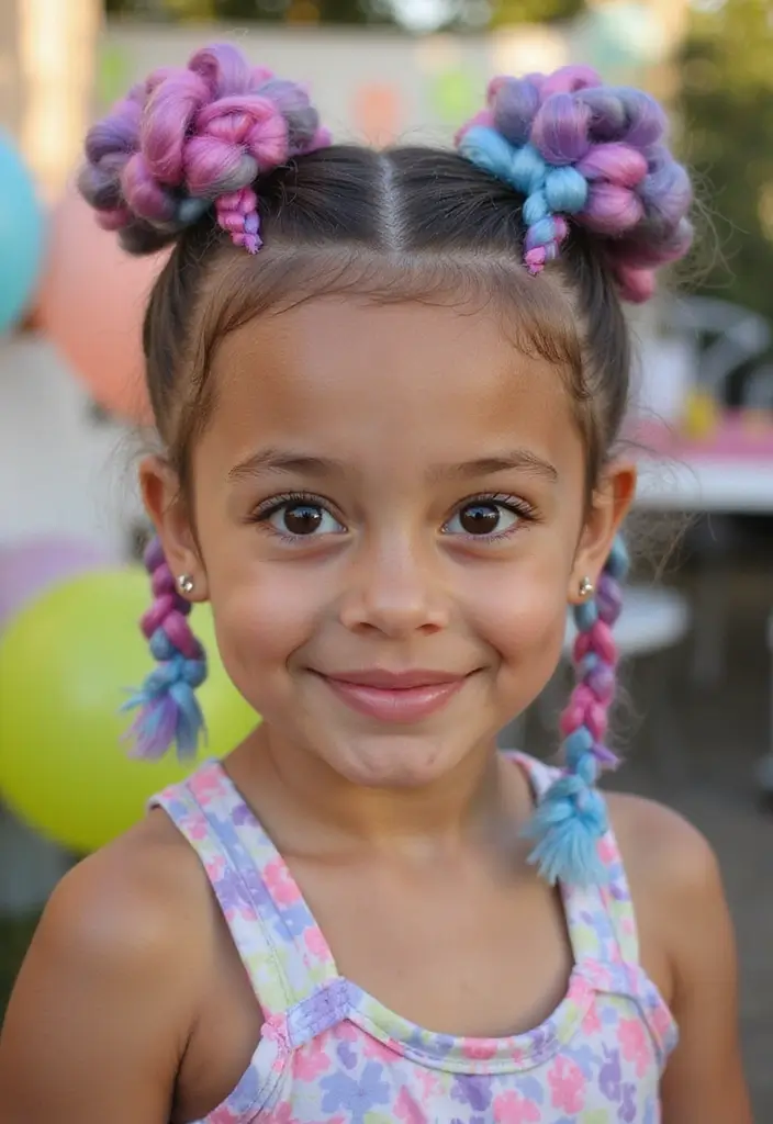 31 Hairstyles for Thin Hair Kids That Are Cute - 10. Bubble Braids