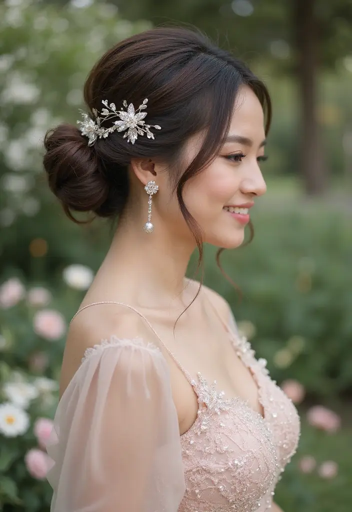 31 Hairstyles for Thin Hair Kids That Are Cute - 20. Elegant Chignon