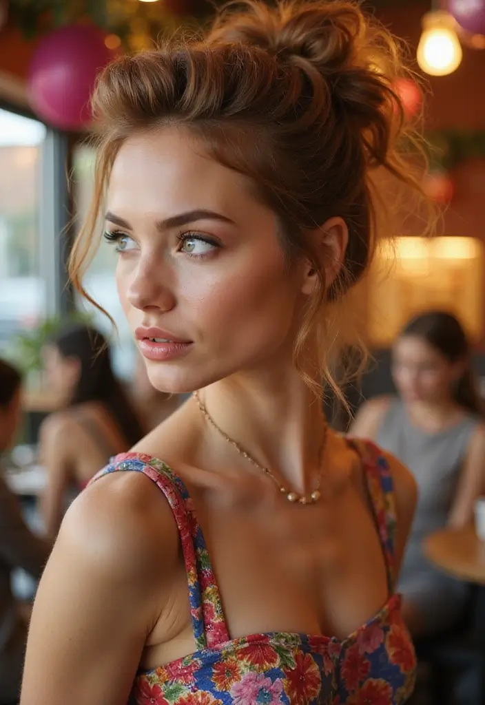 31 Hairstyles for Thin Hair Kids That Are Cute - 21. Puffed Half-Updo