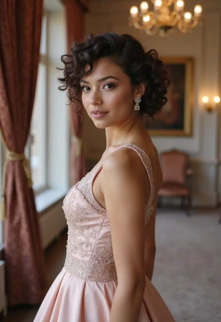 31 Hairstyles with Curled Hair for Glamorous Looks - 31. Classic Curly Updo