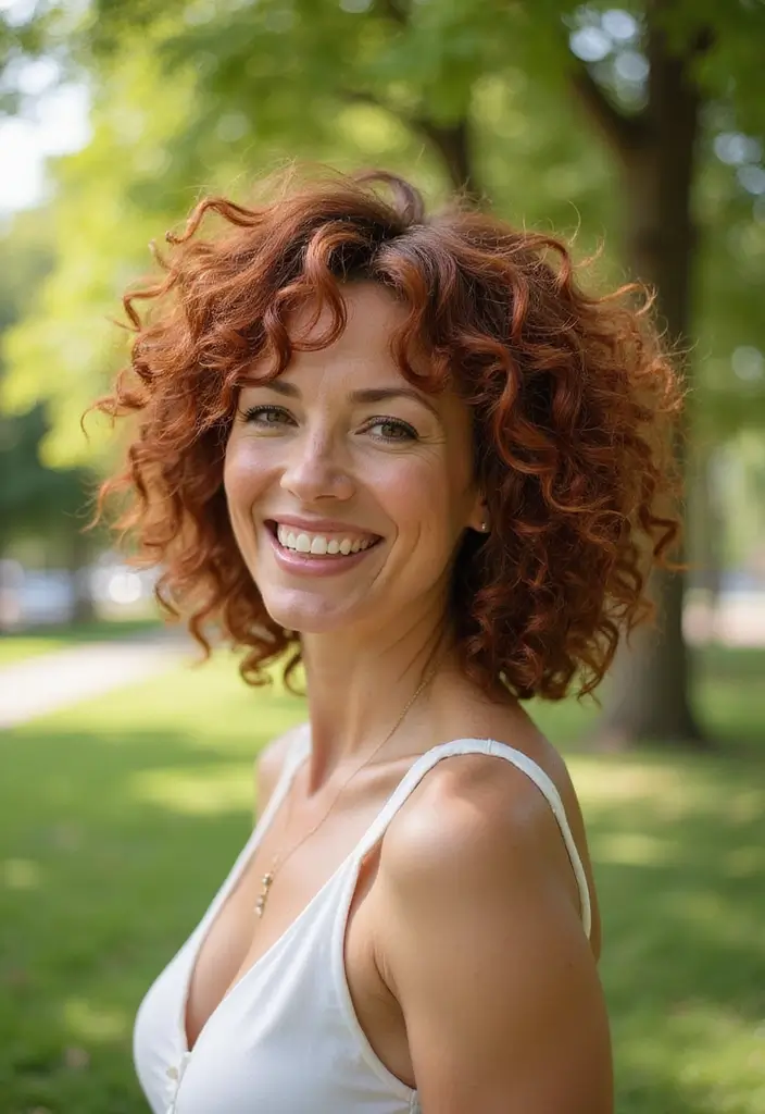 31 Medium Length Gray Hairstyles to Try Now - 12. Curly Lob