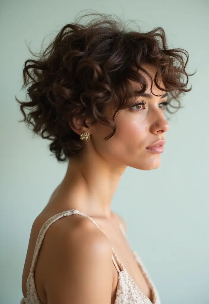 31 Mid Length Haircut Styles You’ll Want to Try - 10. Curly Pixie Cut