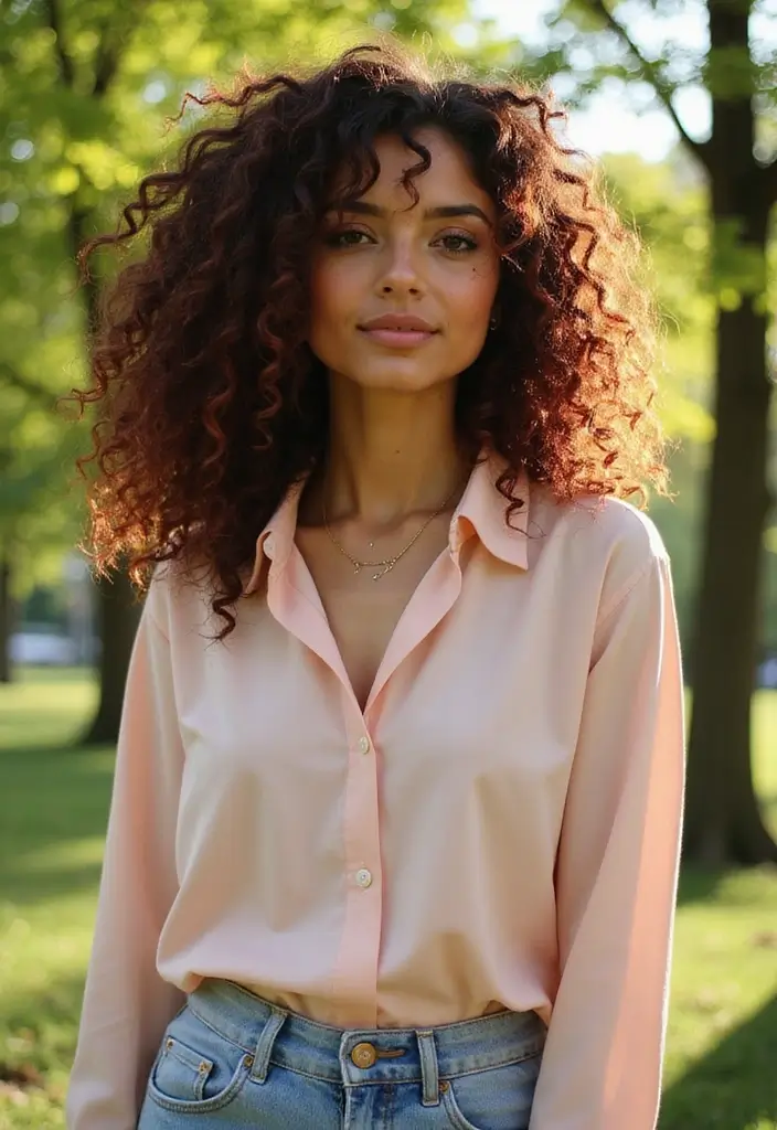 31 Mid Length Haircut Styles You’ll Want to Try - 14. Curly Tresses with Highlights