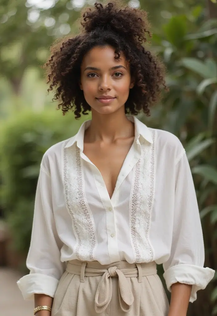 31 Mid Length Haircut Styles You’ll Want to Try - 19. Curly Messy Bun