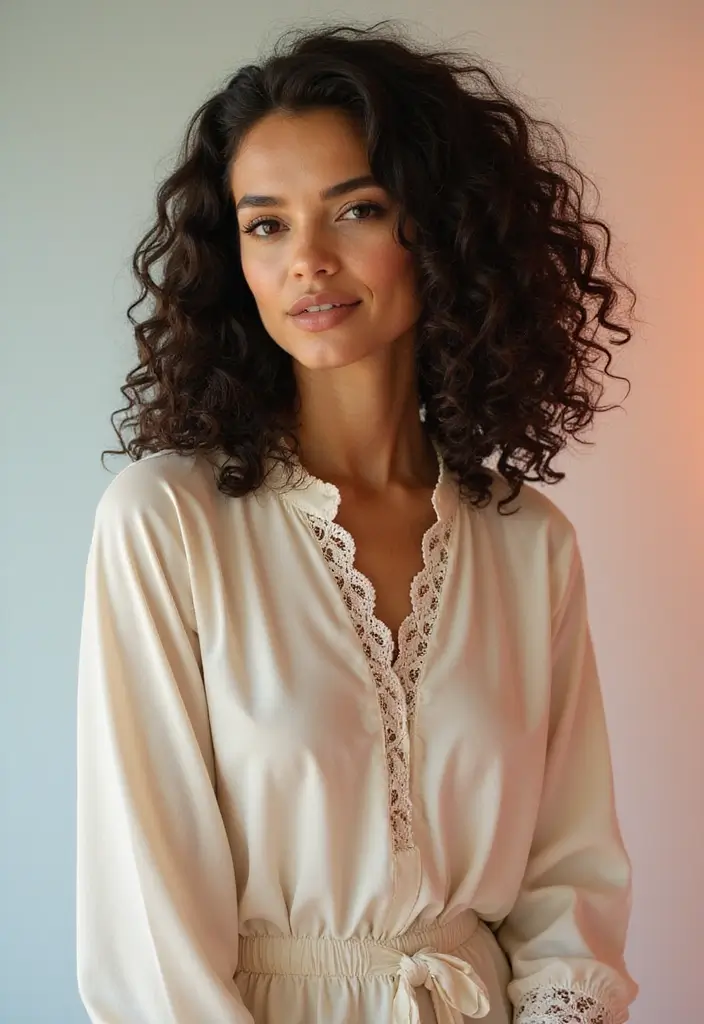 31 Mid Length Haircut Styles You’ll Want to Try - 20. Curly Waves with a Deep Side Part