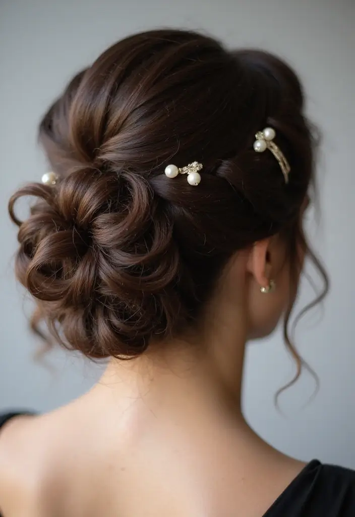 31 Mid Length Haircut Styles You’ll Want to Try - 26. Curly Hair with a French Twist