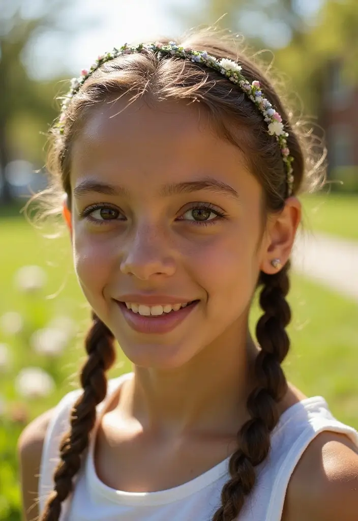 31 School-Friendly Hairstyles for Medium Length Hair - 4. Braided Headband