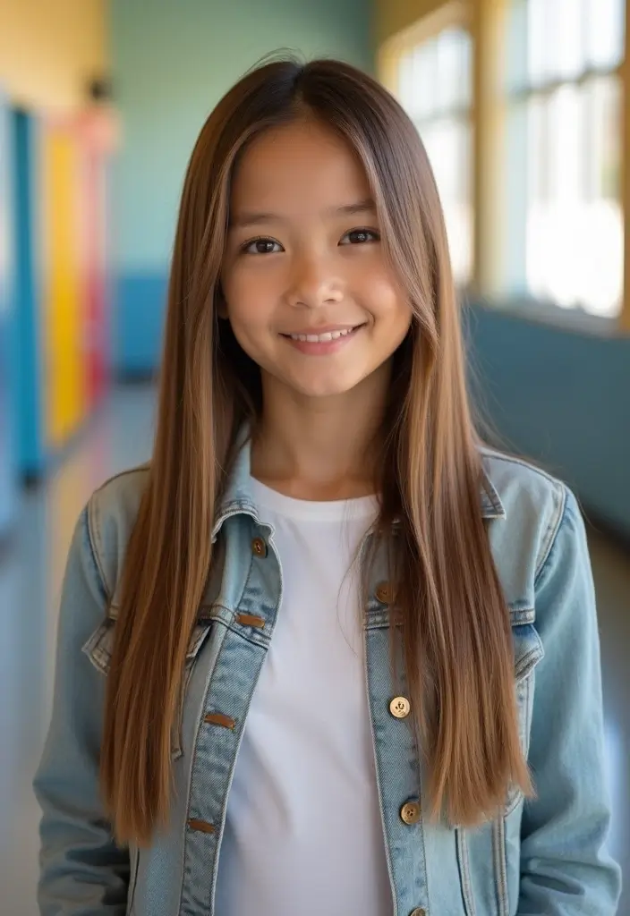 31 School-Friendly Hairstyles for Medium Length Hair - 5. Sleek Straight and Loose
