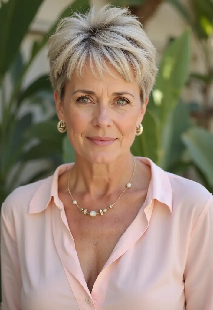 31 Short Choppy Hairstyles for Over 60 That Impress - 1. Textured Pixie Cut