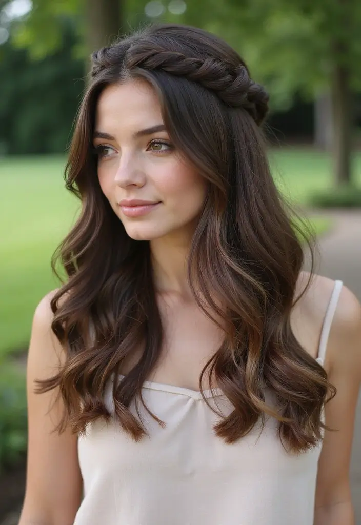 32 Haircuts for Long Hair That Add Movement - 21. Layered Half-Up, Half-Down