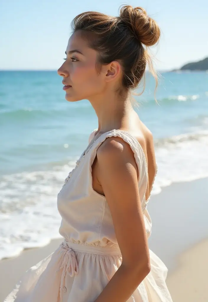 32 Hairstyles for Thick Hair That Keep You Cool and Stylish - 1. Effortless High Bun