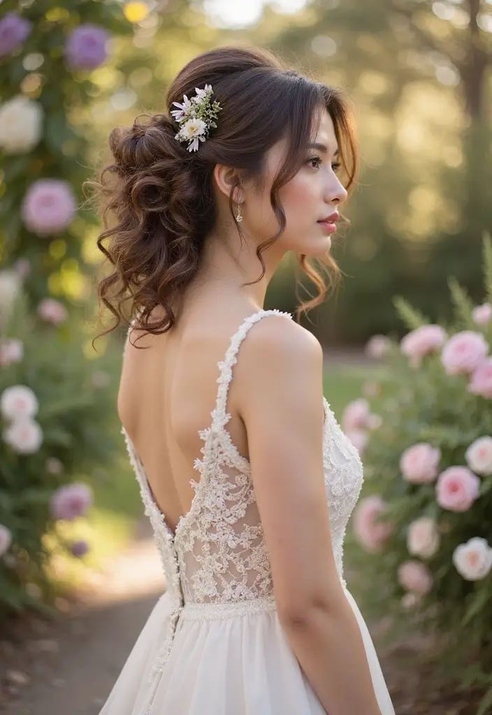 32 Hairstyles for Thick Hair That Keep You Cool and Stylish - 13. Curly Updo