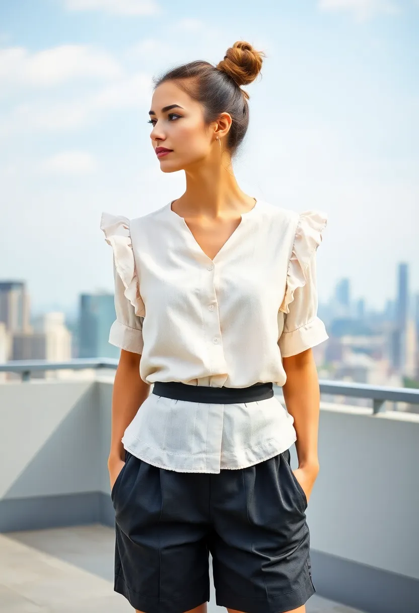 32 Hairstyles for Thick Hair That Keep You Cool and Stylish - 21. Chic Top Knot