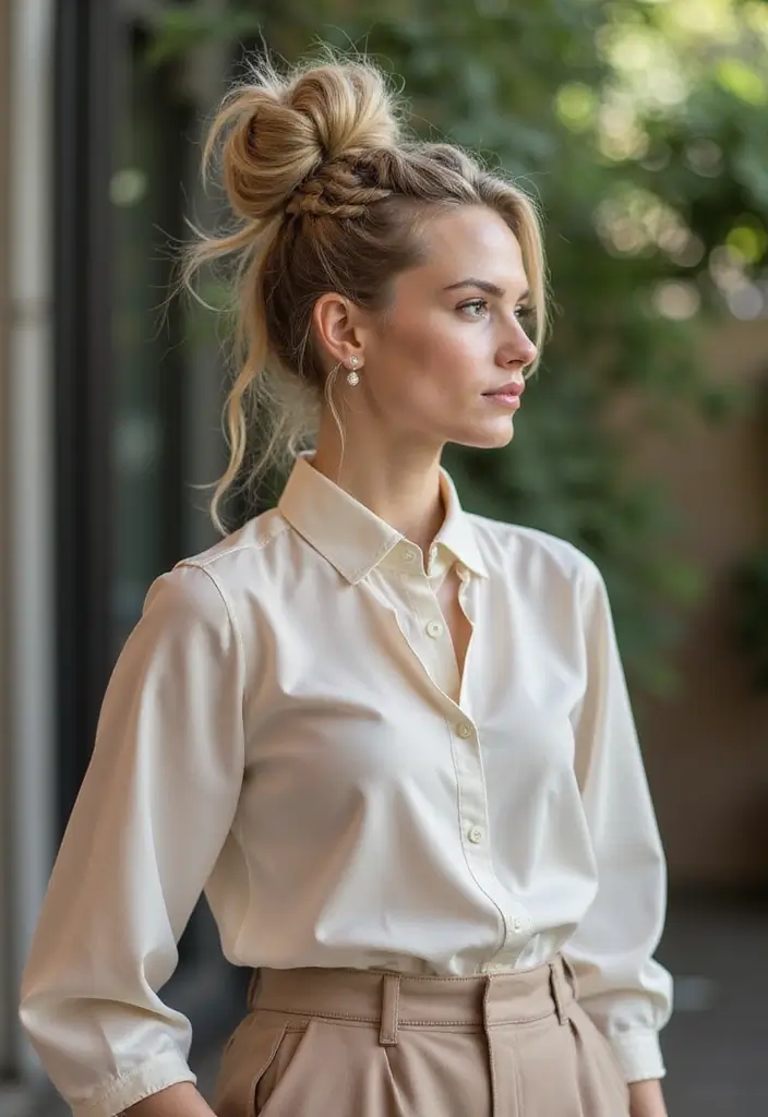 32 Trendy Hairstyles Bun Styles for Every Occasion - 21. Knotted Braid Bun