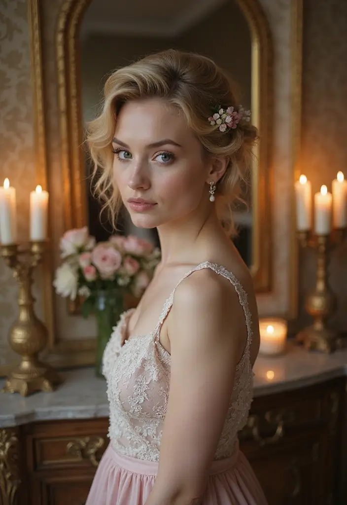 33 Beautiful Vintage-Inspired Wavy Hairstyles to Try - 4. Vintage Updo with Soft Waves