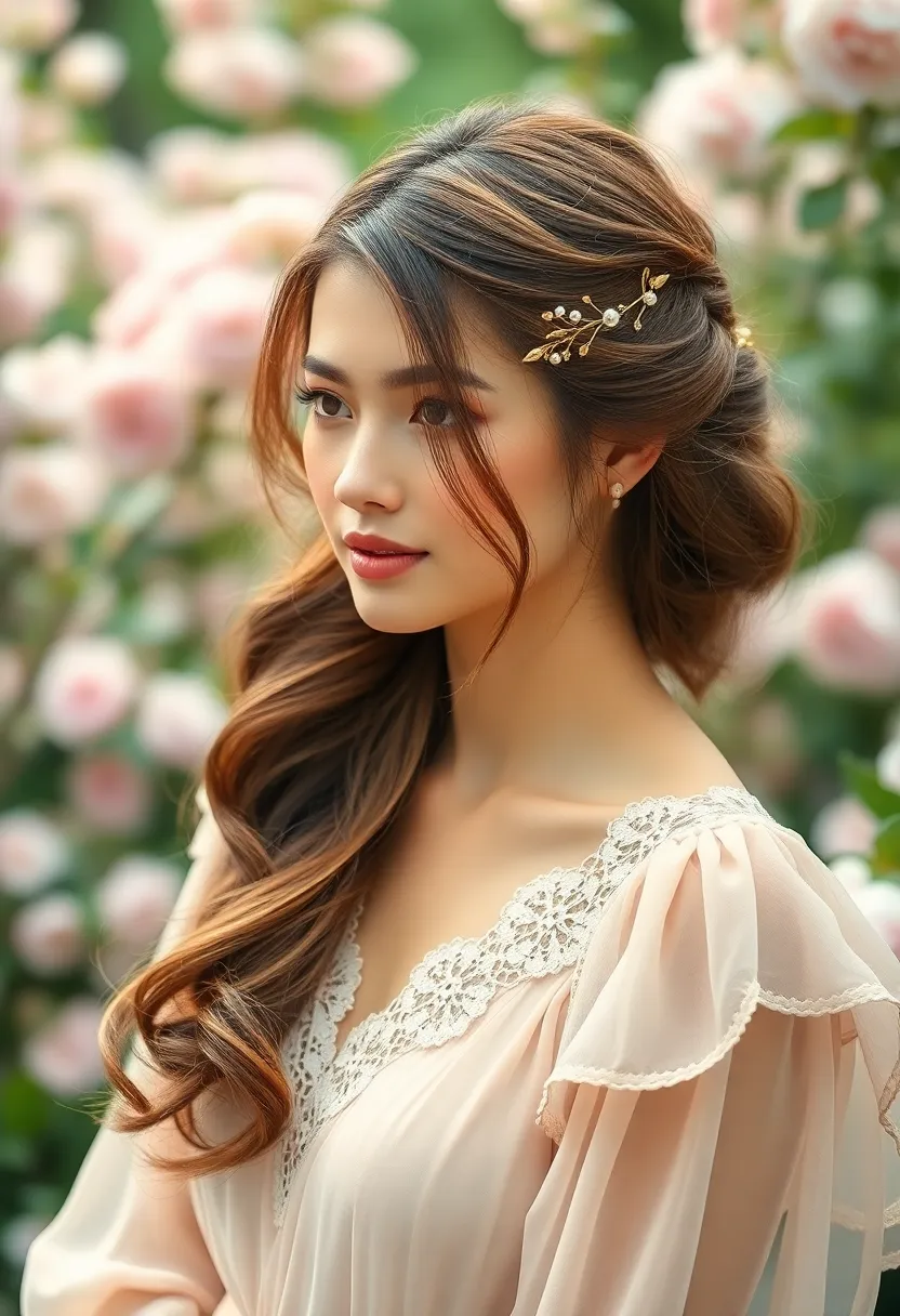 33 Beautiful Vintage-Inspired Wavy Hairstyles to Try - 9. Half-Up Half-Down Waves