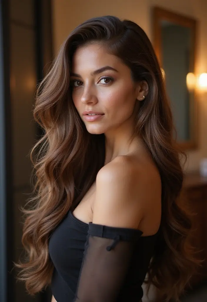 33 Hair Styles Long Hair Looks That Impress - 21. Long and Flowing with a Side Sweep