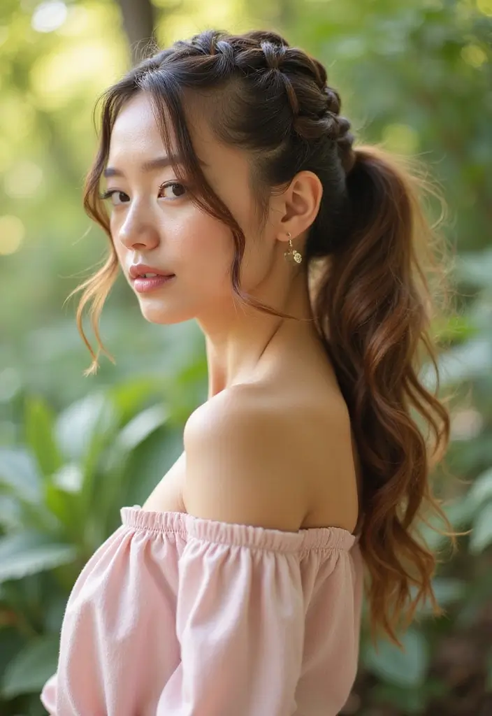 33 Hair Styles Long Hair Looks That Impress - 31. Twisted Side Ponytail