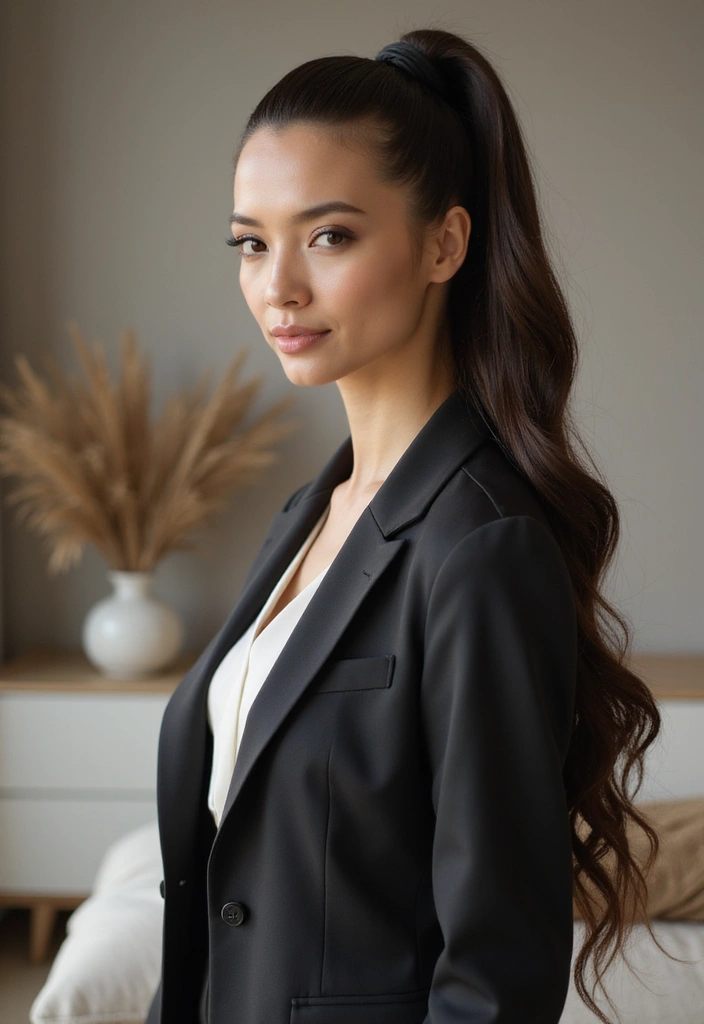 33 Hair Styles Long Hair Looks That Impress - 7. Sleek High Ponytail