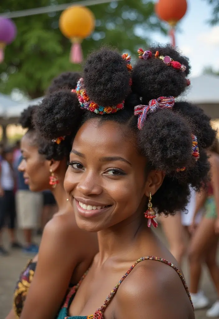 33 Hair Styles Natural Hair Black Beauty Ideas - 4. Elegant Bantu Knots