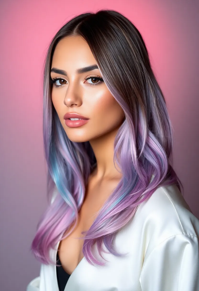 33 Haircut Ideas for Short Hair to Keep It Fun - 21. Shiny Lob with Colorful Tips