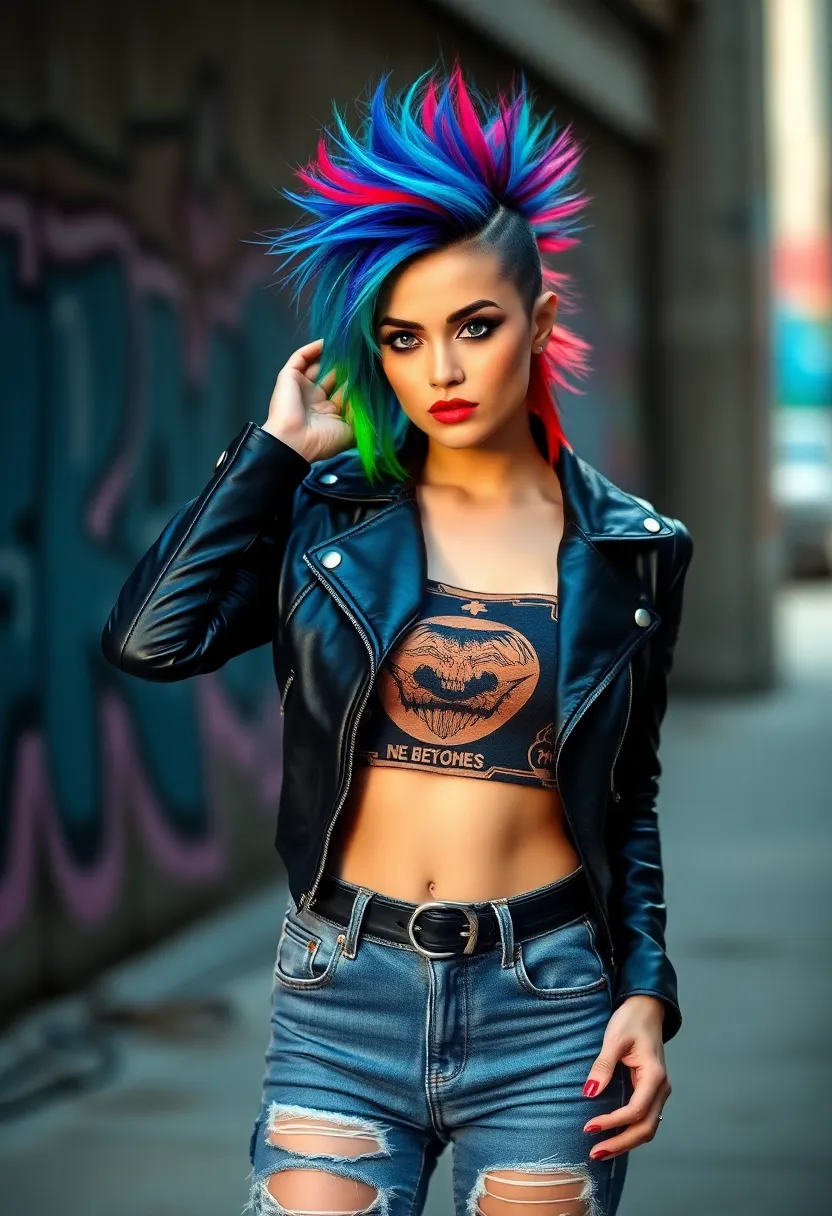 33 Haircut Ideas for Short Hair to Keep It Fun - 24. Faux Hawk with Colorful Streaks