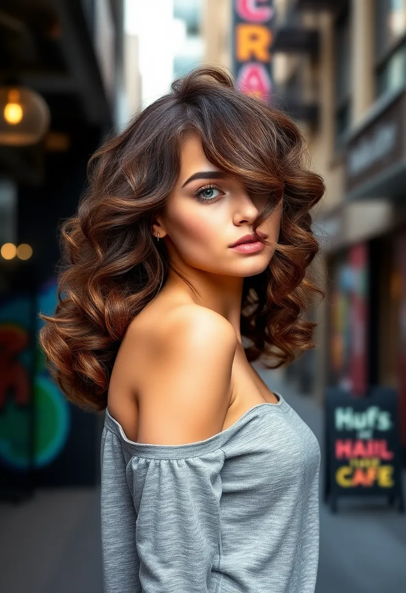33 Haircuts for Round Face That Flatter Your Features - 24. Curly Long-Front Short-Back