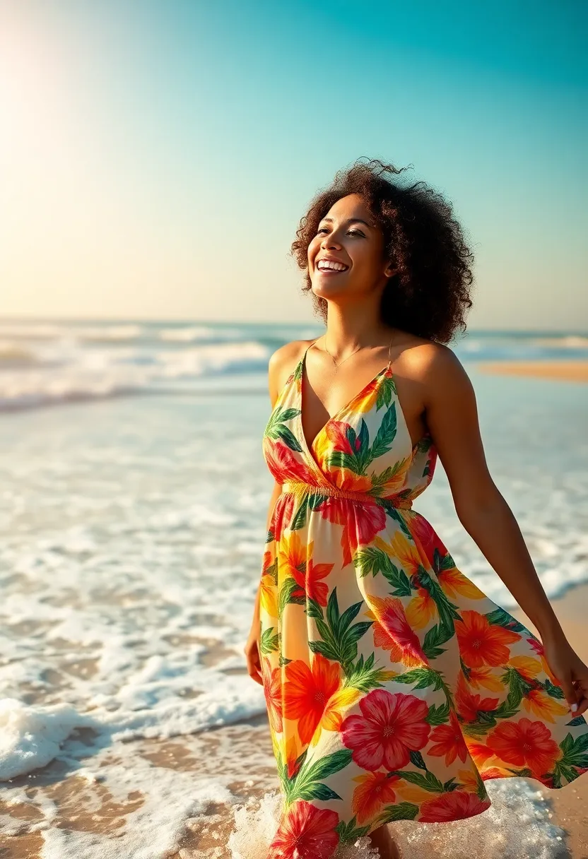 33 Haircuts for Round Face That Flatter Your Features - 29. Curly Beach Waves
