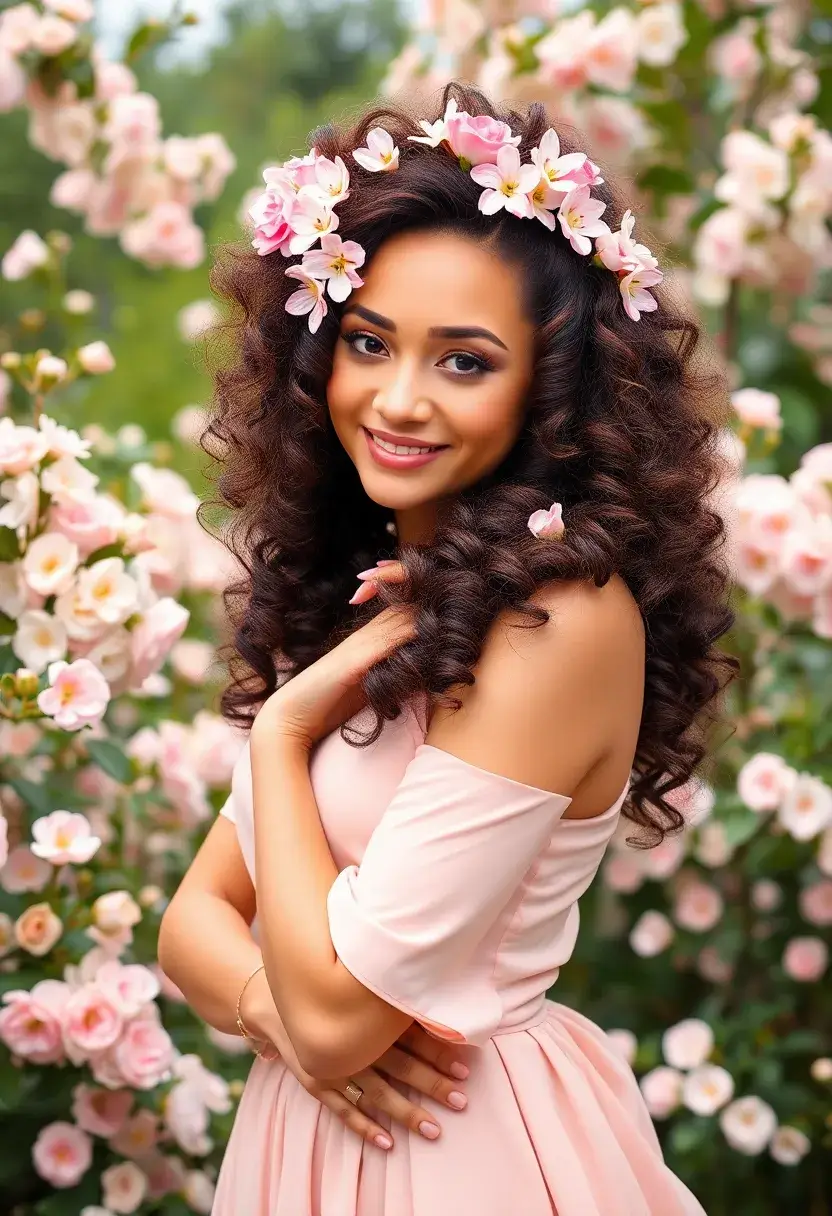 33 Haircuts for Round Face That Flatter Your Features - 31. Curly Crown Twist