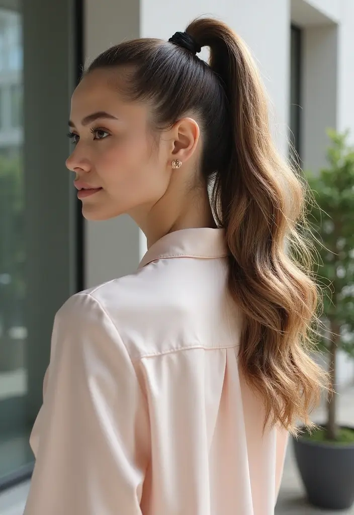 33 Haircuts for Thick Hair That Are Easy to Style - 29. High Ponytail with Volume