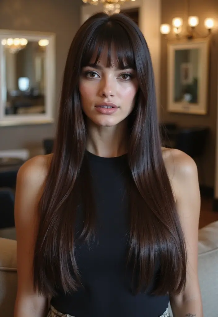 33 Haircuts for Thick Hair That Are Easy to Style - 3. Long and Blunt