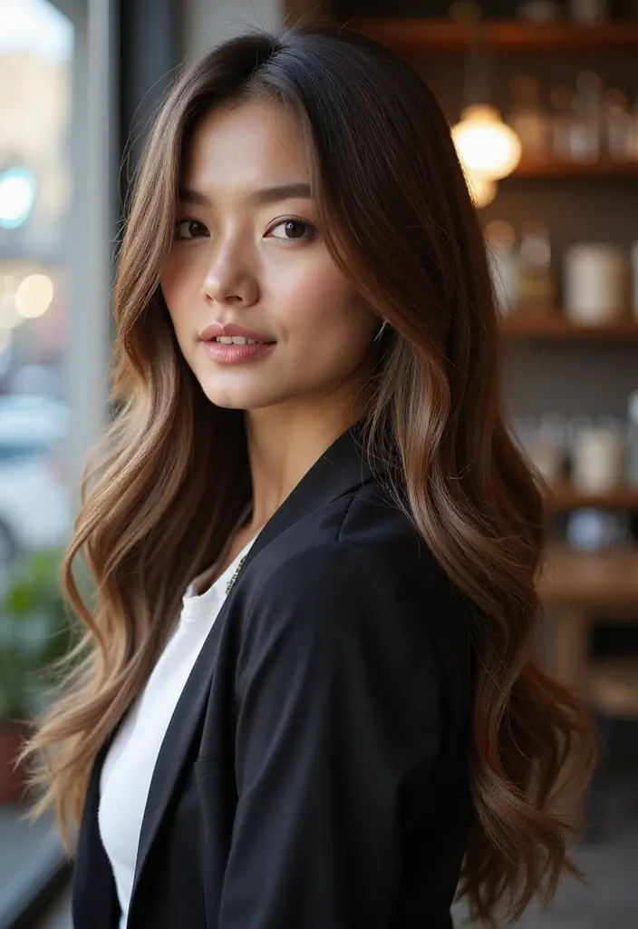 33 Haircuts for Thick Hair That Are Easy to Style - 30. Long Straight with Layers