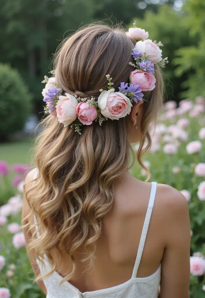 33 Hairstyles for Thin Hair Fine That Add Texture - 14. Curly Braid Crown