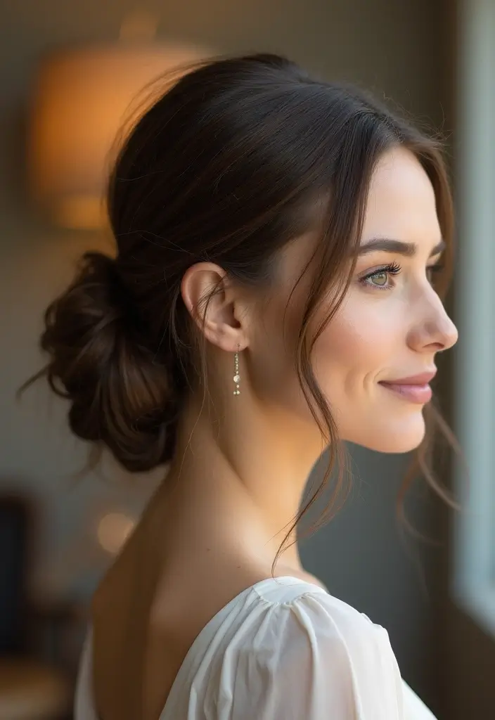 33 Hairstyles for Thin Hair Fine That Add Texture - 18. Twisted Low Bun