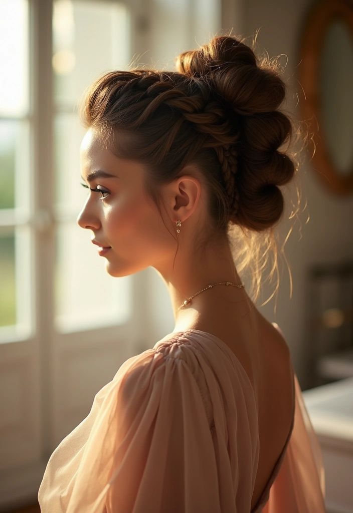 33 Hairstyles for Thin Hair Fine That Add Texture - 26. Braided Updo with Volume