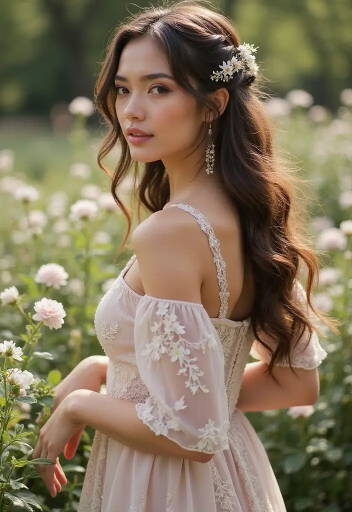 33 Hairstyles for Thin Hair Fine That Add Texture - 8. Twisted Half-Up Style