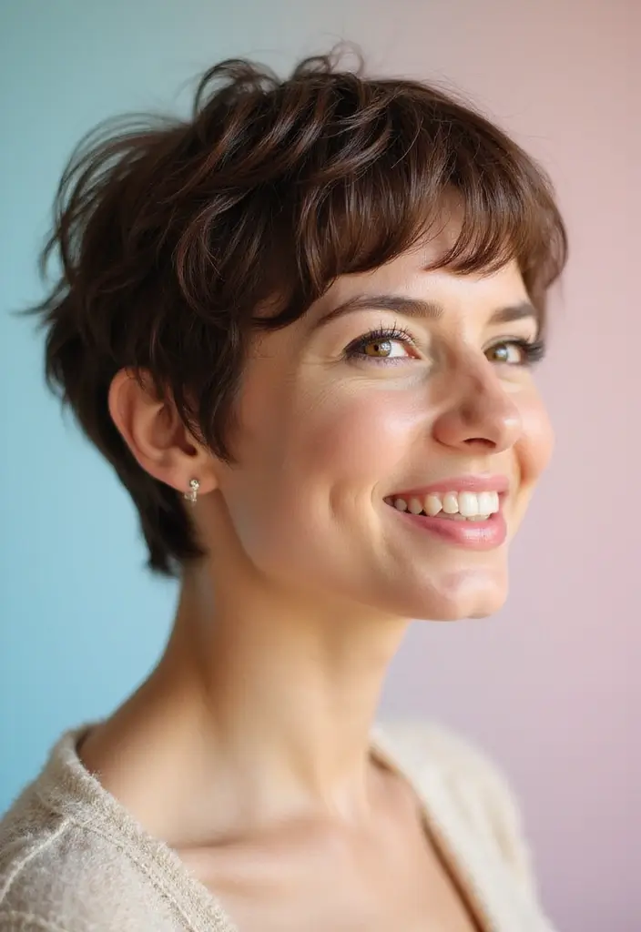 33 Layered Haircuts with Bangs That Are Trending - 13. Short Layers with Feathered Bangs