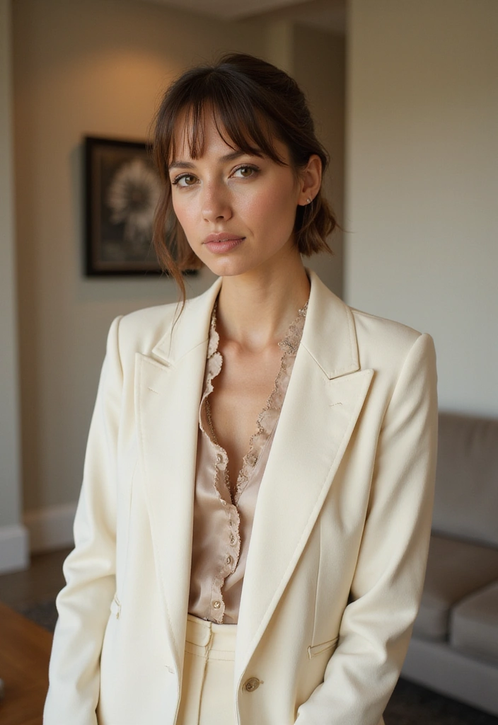 33 Layered Haircuts with Bangs That Are Trending - 27. The Chic Tucked Behind the Ear