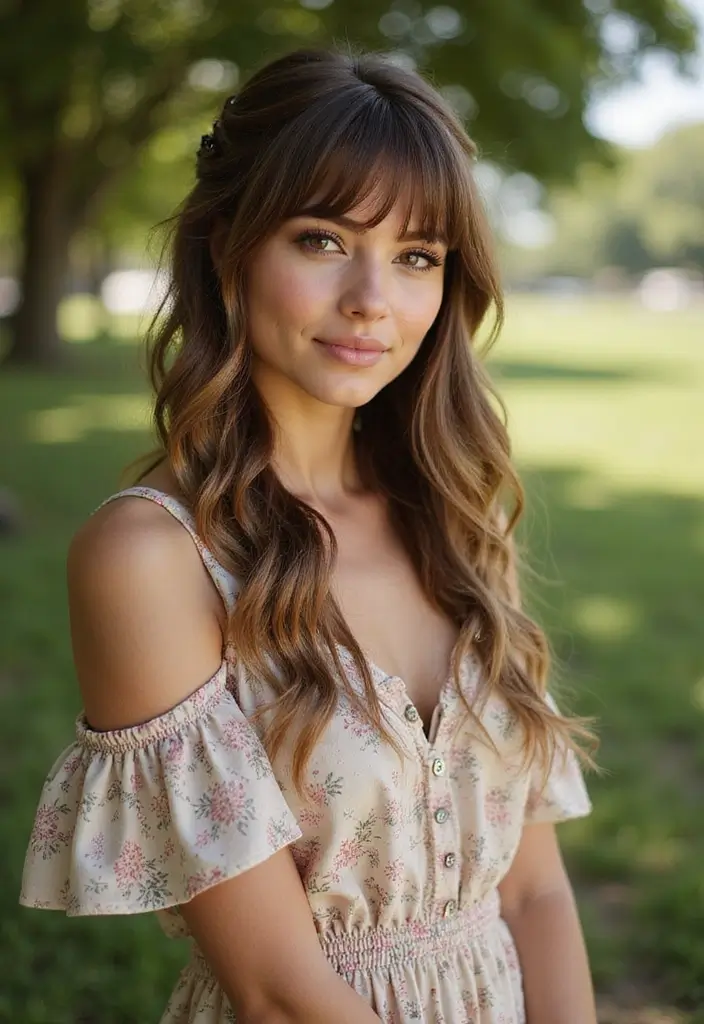 33 Layered Haircuts with Bangs That Are Trending - 28. The Layered Half Braid