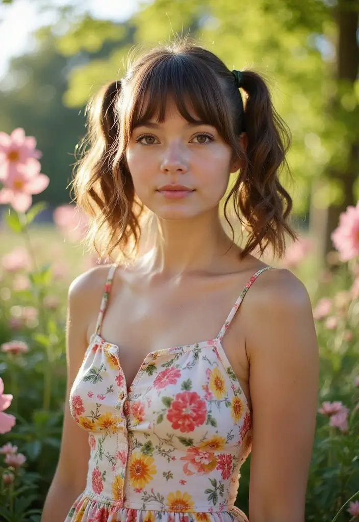 33 Layered Haircuts with Bangs That Are Trending - 31. The Flirty Layered Pigtails