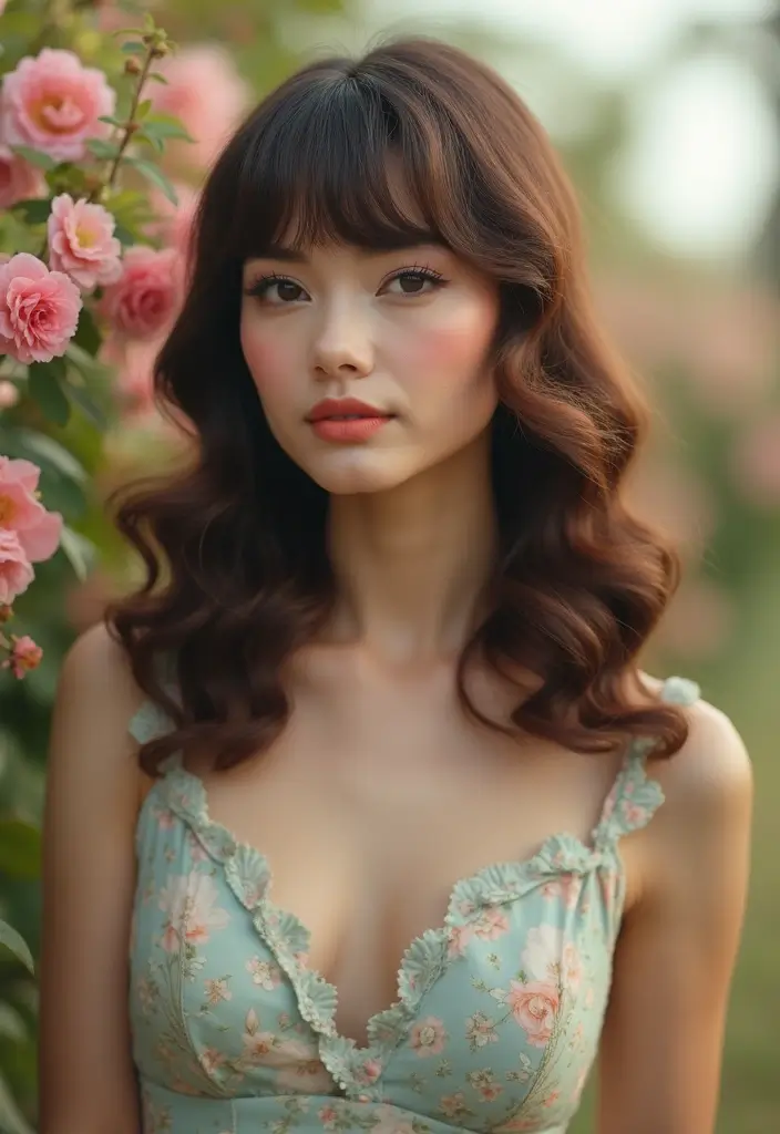 33 Layered Haircuts with Bangs That Are Trending - 32. The Retro Layered Waves