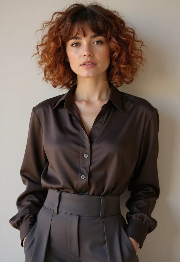 33 Layered Haircuts with Bangs That Are Trending - 4. The Curly Bob with Bangs