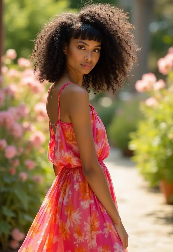 33 Layered Haircuts with Bangs That Are Trending - 6. Bouncy Curls with Blunt Bangs