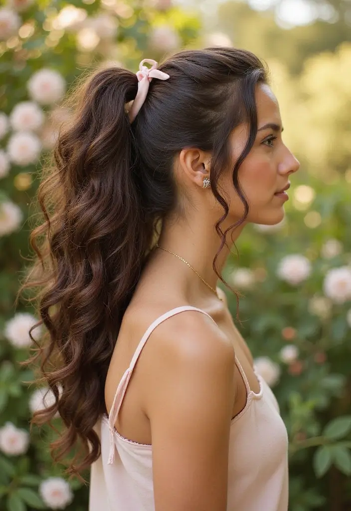 33 Medium Length Hairstyles for Curly Hair That Shine - 24. Soft Curly Pony